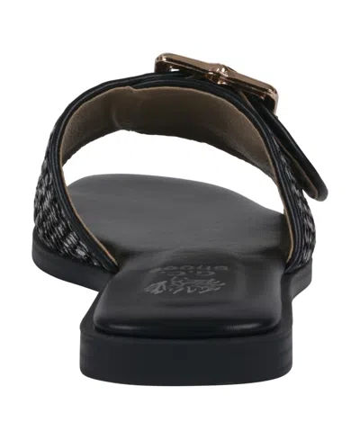 Gc Shoes Women's Indie Woven Buckle Flat Sandals In Black
