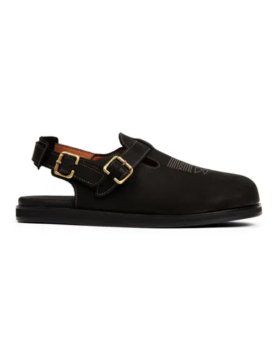 Anthony Veer Harbor Moc Sandal In Obsidian Oil Black