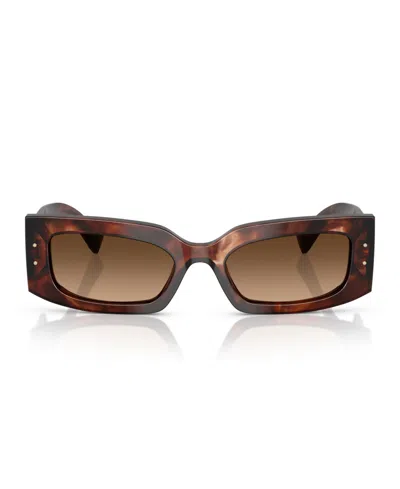 Dolce & Gabbana Rectangle-frame Sunglasses In Brown