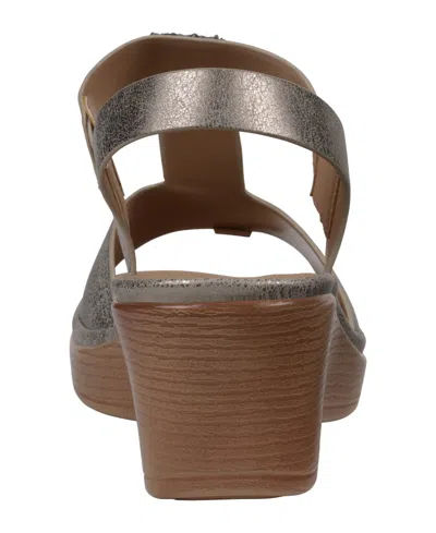 Gc Shoes Women's Elissa Embellished Wedge Sandals In Pewter