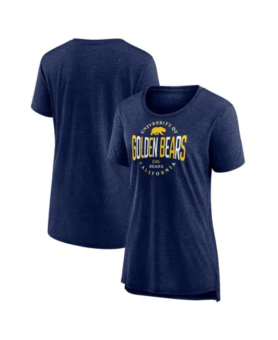 Fanatics Women's Navy Cal Bears True Classics Break It Down Tri-blend T-shirt In Navy