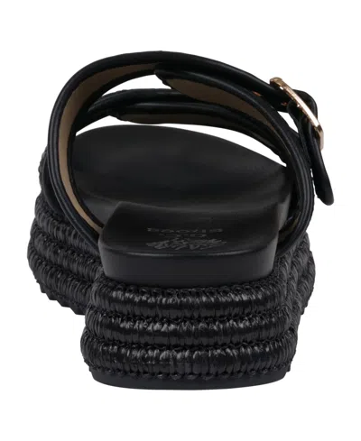 Gc Shoes Women's Lorena Woven Double Band Slide Platform Sandals In Black