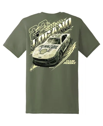 Team Penske Men's Green Joey Logano Military Car T-shirt In Green