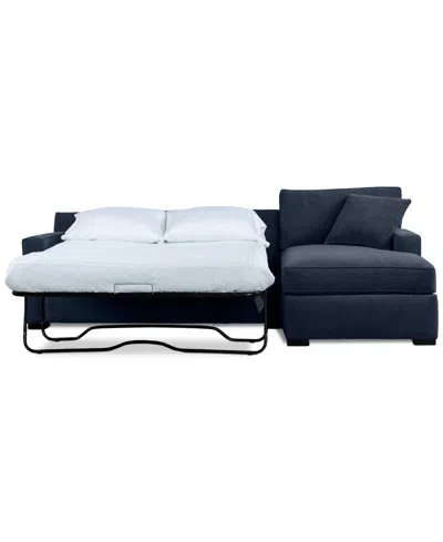 Macy's Radley 2-pc. Fabric Sleeper Sectional, Exclusively At  In Naval Blue