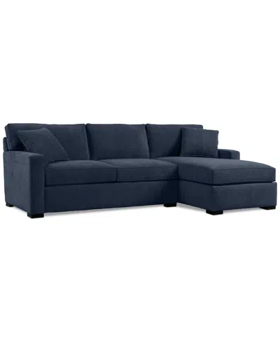 Macy's Radley 2-pc. Fabric Sleeper Sectional, Exclusively At  In Naval Blue
