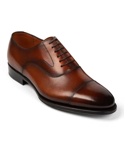 Anthony Veer Men's Regent Cap Toe Leather Oxford Dress Shoes In Vintage Amber Tan