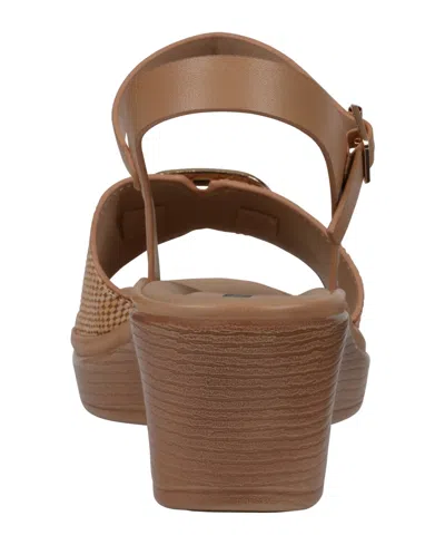 Gc Shoes Women's Fia Ankle Strap Wedge Sandals In Natural