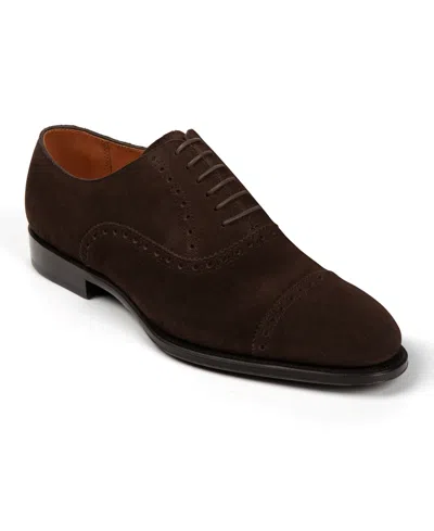 Anthony Veer Windsor Brogue Cap-toe In Tobacco Velvet Brown Suede