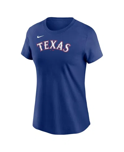 Nike Texas Rangers Wordmark  Women's Mlb T-shirt In Royal