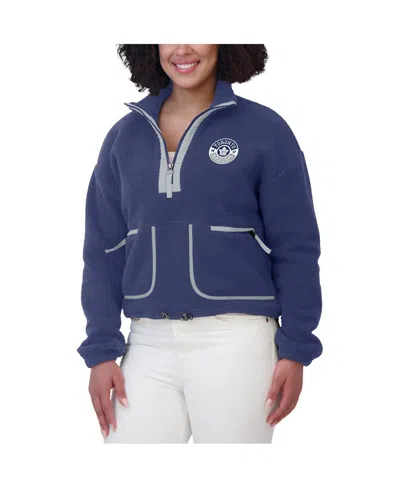 Wear By Erin Andrews Women's Blue Tampa Bay Lightning Polar Fleece Half-zip Jacket In Blue