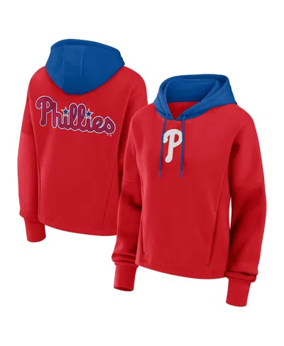 Fanatics Women's Red Philadelphia Phillies Oversized High Hip Legacy Fleece Pullover Hoodie