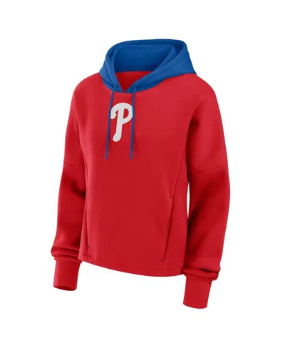 Fanatics Women's Red Philadelphia Phillies Oversized High Hip Legacy Fleece Pullover Hoodie