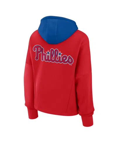 Fanatics Women's Red Philadelphia Phillies Oversized High Hip Legacy Fleece Pullover Hoodie