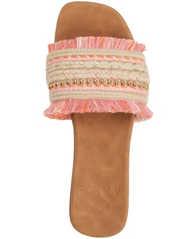 Roxy Positano Slide Sandal In Open Pink