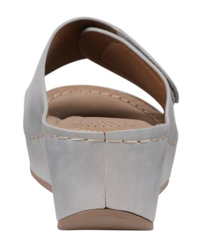 Gc Shoes Women's Annora Embellished Wedge Sandals In Silver