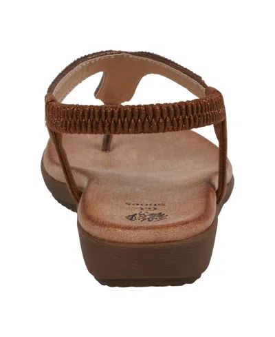 Gc Shoes Women's Lori Embellished Flat Sandals In Bronze
