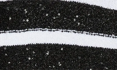 Balmain Makeup Stripe Sequin Cardigan In White/black