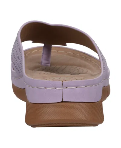 Gc Shoes Women's Amari Flower Thong Flat Sandals In Purple