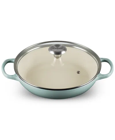 Le Creuset Enameled Cast Iron Signature Round 2.25-qt. Braiser With Glass Lid In Sea Salt