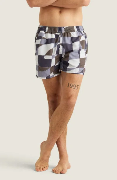 Auto-reply™ Sebastian Print 4-inch Nylon Swim Trunks In Abstract Geo