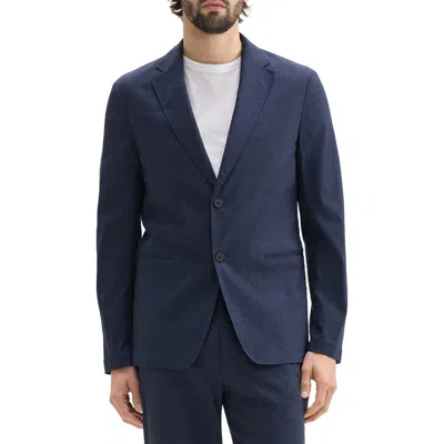 Theory Clinton Navy Stretch Linen Blend Sport Coat In Eclipse