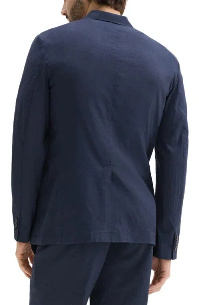 Theory Clinton Navy Stretch Linen Blend Sport Coat In Eclipse