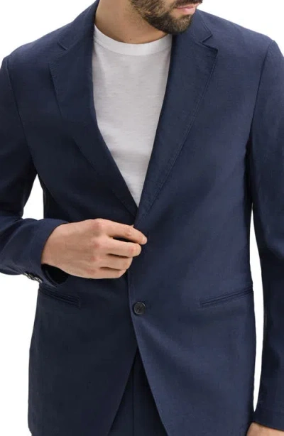 Theory Clinton Navy Stretch Linen Blend Sport Coat In Eclipse