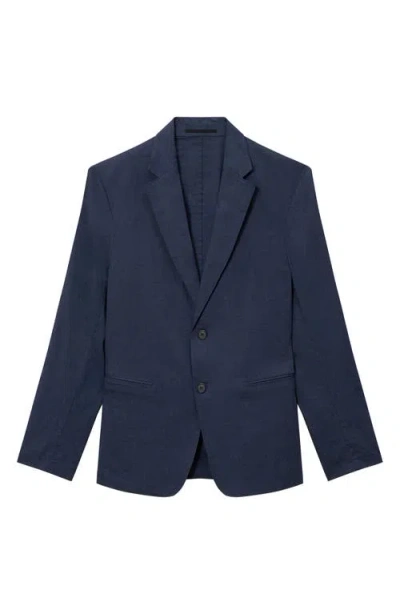 Theory Clinton Navy Stretch Linen Blend Sport Coat In Eclipse
