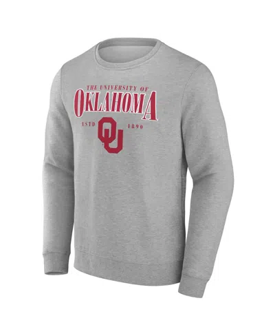 Fanatics Men's Gray Oklahoma Sooners True Classics Act Fast Fleece Pullover Sweatshirt In Gray