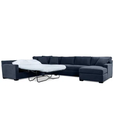 Macy's Radley 4-pc. Fabric Sleeper Sectional Sofa, Exclusively At  In Naval Blue