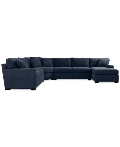 Macy's Radley 4-pc. Fabric Sleeper Sectional Sofa, Exclusively At  In Naval Blue