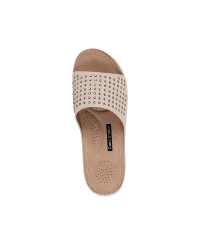 Gc Shoes Women's Julie Embellished Comfort Flat Sandals In Gold