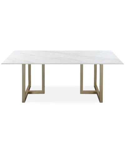 Macy's 7 Pc. Dining Set (emila Rectangular Table & 6 Korder Chairs), Created For  In Pewter