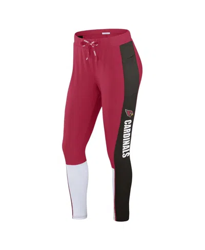Wear By Erin Andrews Women's Cardinal/black Arizona Cardinals Color Block Leggings In Cardinal,black