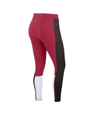 Wear By Erin Andrews Women's Cardinal/black Arizona Cardinals Color Block Leggings In Cardinal,black