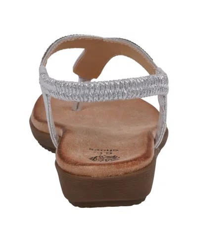 Gc Shoes Women's Lori Embellished Flat Sandals In Silver