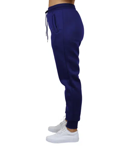 Galaxy By Harvic Women's Loose Fit Fleece Lined Jogger Sweatpants In Navy