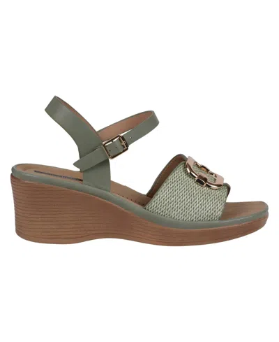 Gc Shoes Women's Fia Ankle Strap Wedge Sandals In Mint