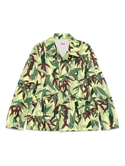 Kenzo Camouflage Pattern Blazer Front Pockets In Yellow