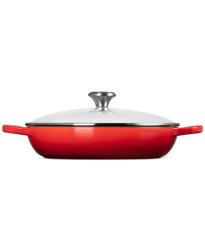 Le Creuset Enameled Cast Iron Signature Round 2.25-qt. Braiser With Glass Lid In Cerise