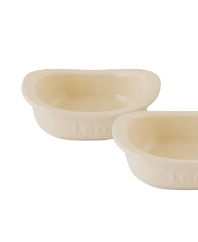 Berghoff Balance 4-piece Stone Ramekin Creme Brule Set In Moonbeam Cream
