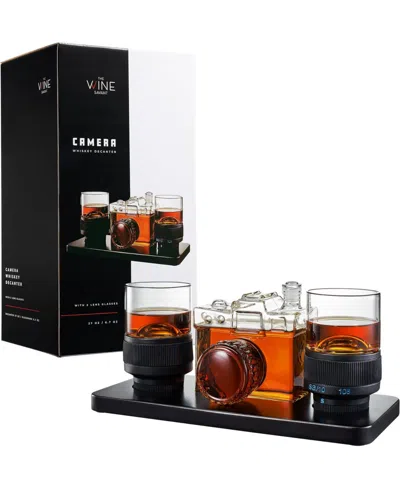 The Wine Savant Camera Shaped Wine And Whiskey Decanter Set In Clear