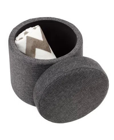 Seville Classics Storage Wobble Ottoman In Gray