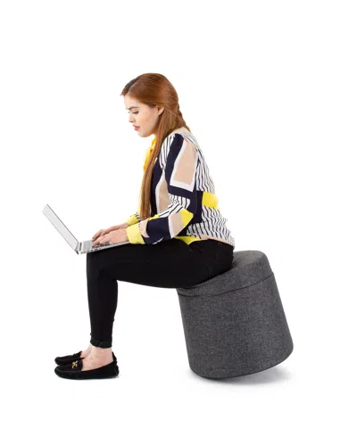 Seville Classics Storage Wobble Ottoman In Gray