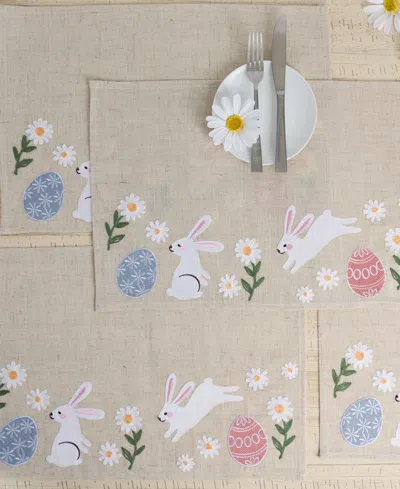 Design Imports Hoppy Easter Embellished Polyesterâ Placemats, Set Of 4 In Beige