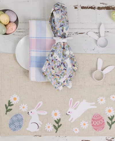 Design Imports Hoppy Easter Embellished Polyesterâ Placemats, Set Of 4 In Beige