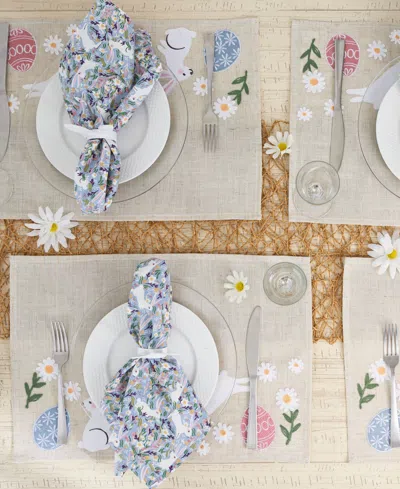 Design Imports Hoppy Easter Embellished Polyesterâ Placemats, Set Of 4 In Beige