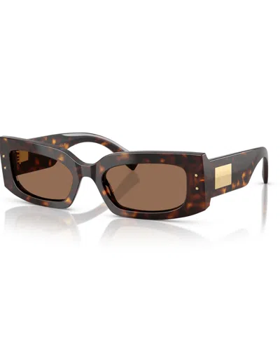 Dolce & Gabbana Rectangle-frame Sunglasses In Brown