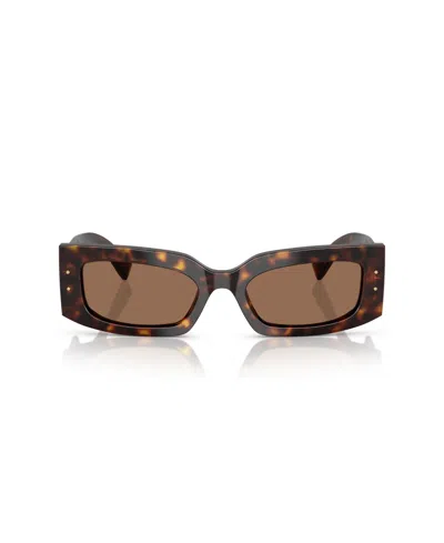 Dolce & Gabbana Rectangle-frame Sunglasses In Brown