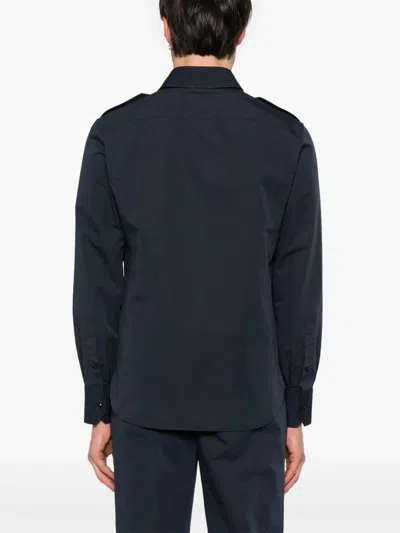 Tom Ford Cotton And Silk-blend Poplin Shirt In Blue